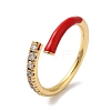 Rack Plating Brass Cubic Zirconia Open Cuff Rings for Women RJEW-S407-04H-1