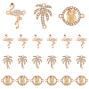 DICOSMETIC 60Pcs 3 Styles Summer Theme Alloy Crystal Rhinestone Connector Charms ALRI-DC0001-02-1