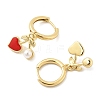 Heart Brass ABS Imitation Pearl Hoop Earrings EJEW-M077-18G-2