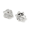 Brass Micro Pave Clear Cubic Zirconia Bead Cap KK-V015-15P-1