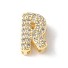 Brass Micro Pave Clear Cubic Zirconia Initial Multi-strand Links KK-S520-01G-18-1