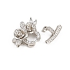 Brass Micro Pave Clear Cubic Zirconia Fold Over Clasps KK-C075-39P-2