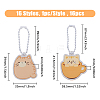 HOBBIESAY 16 Sets 16 Style Cartoon Cute Cat Animal  Acrylic Pendant Decoration with Iron Ball Chain HJEW-HY0001-06-2