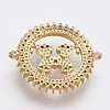 Brass Micro Pave Cubic Zirconia Links ZIRC-F084-34A-G-2