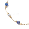 Handmade Mixed Stone Beads & 316 Stainless Steel Round Link Chains Bracelets BJEW-JB13340-4