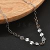 Brass Cable & Flat Sequin Chains Necklaces for Women NJEW-D302-44P-2