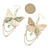 Glass & Iron & Resin Dangle Earrings EJEW-TA00590-02-3