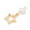 Natural Cultured Freshwater Pearl & Brass Pendants KK-U062-06G-2