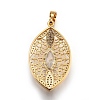 Brass Micro Pave Cubic Zirconia Pendants ZIRC-F092-07G-01-2