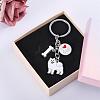 WEWAYSMILE 2 pcs Dog Keychain Car Keychain Pet Pendant Key-Ring Lovely Dog Key-ring Portable Metal Keychain Gift for Pet Lover Birthday Puppy Theme Party Supplies (Samoye) JX785A-7