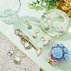 Space Theme Cat Alloy Enamel Pendant Stitch Markers HJEW-AB00519-4
