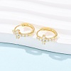 Cross 925 Sterling Silver Micro Pave Clear Cubic Zirconia Hoop Earrings EJEW-K317-06G-3