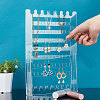 9-Tier Rectangle Transparent Acrylic Earring Display Organizer Stands EDIS-WH0031-08-9