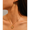 Heart Sun 304 Stainless Steel Pendant Necklaces & Dangle Earrings Sets FS-WGE9EFA-01-2