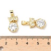Brass Micro Pave Cubic Zirconia Pendants KK-Q068-03G-3