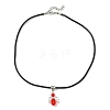 Angel Shape Alloy with Glass Pendant Necklaces NJEW-JN04560-05-4