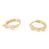 2Pcs Brass Micro Pave Clear Cubic Zirconia Hoop Earring Findings KK-TA0003-35-2