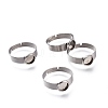Tarnish Resistant Adjustable 304 Stainless Steel Finger Rings Components STAS-F149-18P-F-1
