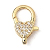 Brass Clear Cubic Zirconia Lobster Claw Clasps KK-Z078-46A-G-1