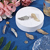 6 Pairs 2 Styles  Alloy Wing Brooch for Backpack Clothes JEWB-CA0001-76-5