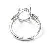 Adjustable 925 Sterling Silver Ring Components STER-K179-04P-3
