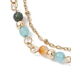 Natural Agate Round Beads Multi-strand Bracelets BJEW-JB12468-02-3