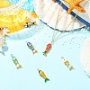 6Pcs 6 Colors Rack Plating Brass Pendants KK-CJ0005-78-6
