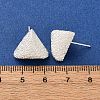 Brass Textured Stud Earrings EJEW-A143-02D-S-5