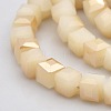Half Rainbow Plated Imitation Jade Glass Faceted Cube Beads Strands GLAA-A031-8mm-HR04-1