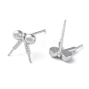 Rhodium Plated 925 Sterling Silver Stud Earring Findings STER-M115-02P-2