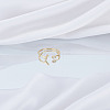 1Pc Brass Micro Pave Clear Cubic Zirconia Open Cuff Rings for Women RJEW-LP0002-37I-3