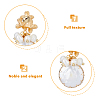 FIBLOOM 1 Pair Shell Pearl Dangle Stud Earrings EJEW-FI0002-22A-3