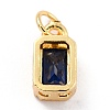 Real 18K Gold Plated Brass Inlaid Cubic Zirconia Charms LS-ZIRC-L100-075G-05-4