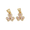 Brass Micro Pave Cubic Zirconia Charms KK-C132-13G-1