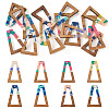 16Pcs 8 Colors Resin and Walnut Pendants FIND-TA0006-47-1