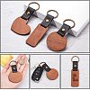  6Pcs 3 Colors Imitation Leather & Wood Keychain KEYC-NB0001-48-4