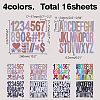 16 Sheets 8 Styles PVC Self-Adhesive Stickers DIY-AR0005-32-2
