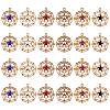 24Pcs 6 Colors Faceted Glass Pendants GLAA-SZ0001-90-1