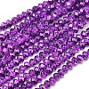 Faceted Rondelle Transparent Painted Glass Beads Strands DGLA-J001-C05-1