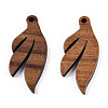 Natural Walnut Wood Pendants WOOD-T023-19-2