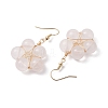 Rose Quartz Dangle Earrings EJEW-JE05918-4