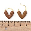 Brass Heart Hoop Earrings EJEW-R013-03G-5