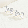 Elegant Stainless Steel Bowknot Stud Earrings NL6502-4