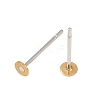 304 Stainless Steel Stud Earring Settings with Flat Round Brass Head X-STAS-R073-01-2