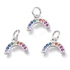 Brass Micro Pave Clear Cubic Zirconia Pendants KK-P188-O01-P-1