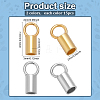 30Pcs 2 Colors Rhodium Plated 925 Sterling Silver Cord Ends STER-ME0001-41B-2