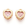 Brass Micro Pave Cubic Zirconia Charms KK-N275-13B-G-1