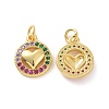 Brass Micro Pave Colorful Cubic Zirconia Charms KK-E068-VF132-1