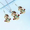 Christmas Snowman Acrylic Pendant Necklaces & Dangle Earrings Sets WG13ED8-03-1