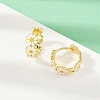 Brass Enamel Hoop Earrings EJEW-S277-01G-2